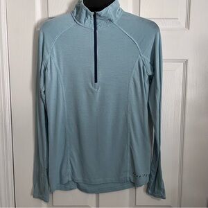Free Fly Women's Bamboo Flex Quarter Zip Blue S Athleisure Athletic Casual